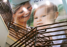 Everett Clinic Mural featuring mom and baby