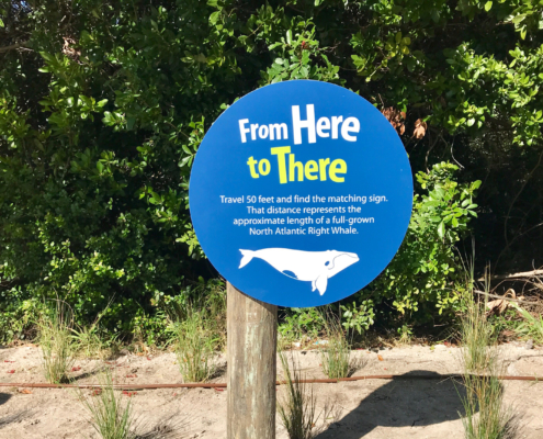 Florida Beach Resort shaped intepretive panel