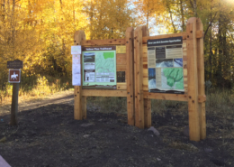 Heber Kamas Trailhead large wooden structures with maps attached