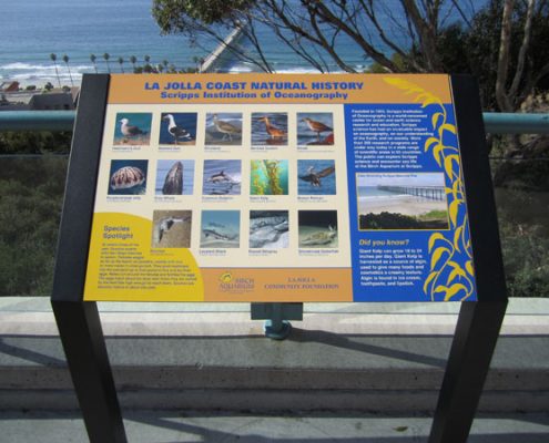 Outdoor Information Graphic Sign at Birch Aquarium at Scripps