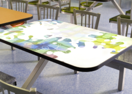 Close Up of Table Laminate at Union Hill High School